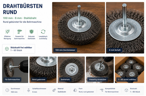 60x drahtbürste 100mm 6mm - 100mm,