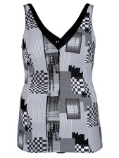 SCHÖSSCHEN-BADEANZUG schwarz-weiss REISSVERSCHLUSS Gr.50 Cup D NEU