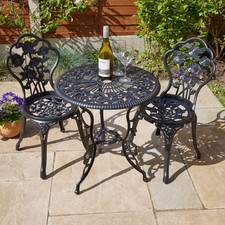 Schwarzes Bistro Set Outdoor