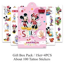 4 x Temporäres Tattoo SET Mickey Mouse Disney Maus Mini Klebetattoo Kinder