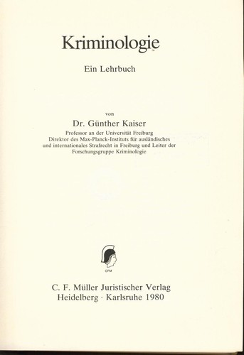 Kriminologie ein lehrbuch - ein,