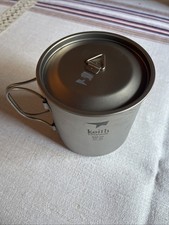 Keith Titanium Titan Topf 650ml mit Deckel Camping Outdoor Wandern Gravel