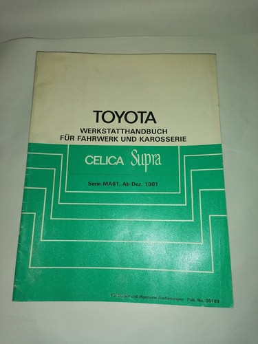 Werkstatthandbuch toyota supra - werkstatthandbuch,