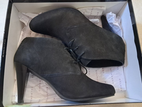 Leder absatz kurzstiefeletten - absatz,