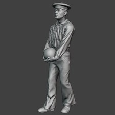 Seemann mit Kanonenkugel - 3D