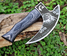 Handgefertigter Pizzaschneider Odin Wikinger Stil Holzgriff + Scheide bestes Küchenhelfer