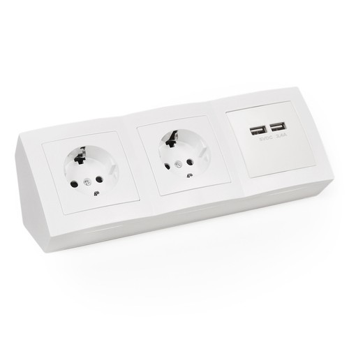 Steckdosenblock 2fach mit - , 2x