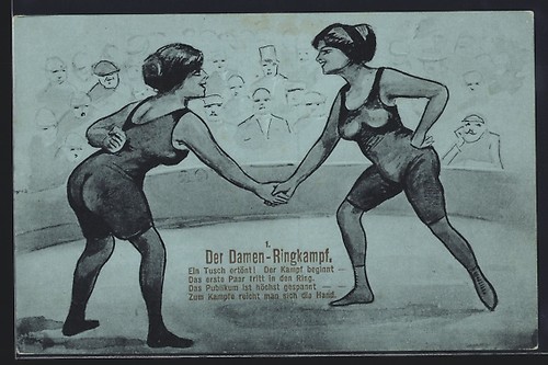 Zwei kämpferinnen geben - ak,