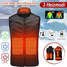 Unisex USB Beheizbare Heizjacke Weste Heizweste Beheizte Wärmeweste Heizwesten