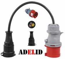 CEE Adapter Starkstrom 16A Stecker auf 230V Gummi Kupplung WP165>GGS