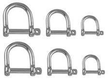 1 Schäkel Edelstahl A4 weite Form geschmiedet Rundschäkel v Marinetech V4A 8969