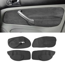 4x Schwarz Leder Tür Pappe Armlehnen Verkleidung Trim For VW Golf 4 MK4 98- 2005