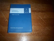 Mercedes Benz Tabellenbuch Personenwagen 1983 W107 R107 C107 W123 W126 W201