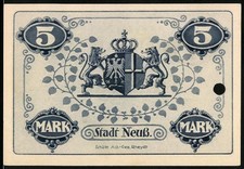 Notgeld Neuss, 1918, 5 Mark