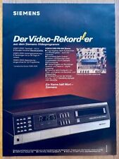 Siemens Videorecorder Video 2000 Original 1982 Vintage Advert Werbung Reklame