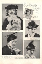 30er Jahre Hutmode XL Seite 1935 mit 5 Fotoabbildungen Rossius Hut Damenhut