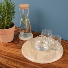 wohnfreuden Marmor Tischset Della 30 cm creme rund Esstablett Tablett Küche Acce