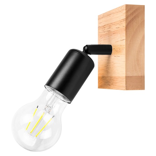 E27 wandleuchte holz - wandleuchte, schwarz