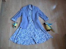 Neu Orsay Kostüm Blazer & Kleid 38 jeansblau / weiß Farne