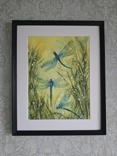Aquarell gemälde libellen - gemälde,