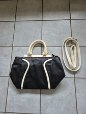 kunstleder tasche damen,farbe schwarz-creme