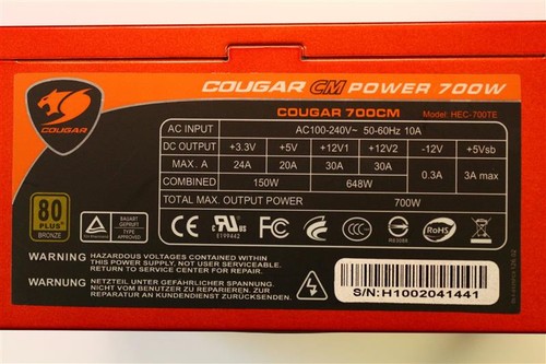 Cougar 700w atx - cm,