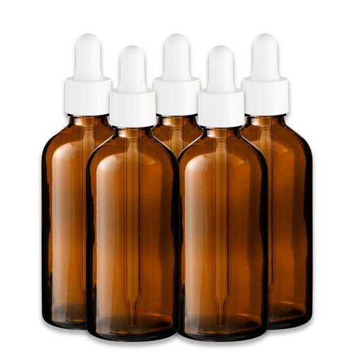 Braune glasflasche 100 ml - 5x,