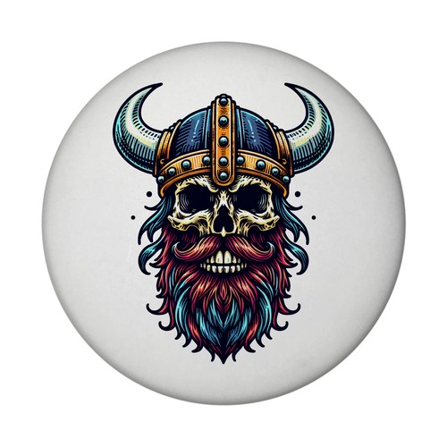 Totenkopf wikinger magnet rund - totenkopf,