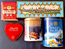 5 Blechdose - Gebäckdose, Plätzchendose, Lebkuchendose, Geschenk-Dose LINDT