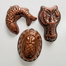 Kupfer-Formen Fisch Ananas Krebs zum Aufhängen Backform Dekoform Chr. Wagner