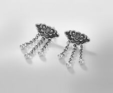 A02 Ohrstecker Ohrringe lustiges Gesicht mit Quasten aus Sterling Silber 925