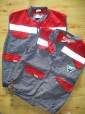 Herren Arbeitswesten, 2 Stück Gr. 48, "MEWA", grau-rot mit Reflektorstreifen