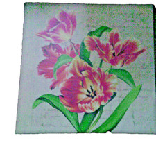 Deko - Bild - Tulpen auf Leinwand - 25 x 25 cm