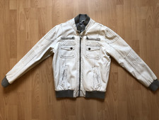 Herren Leder Imitat Jacke offwhite Gr. 48 - NEU -