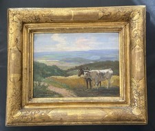 Ölgemälde Kuh und Ochse /