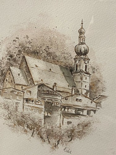 Aquarell malerei altstadt - aquarell,
