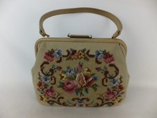 Vintage Gobelin Tasche  beige