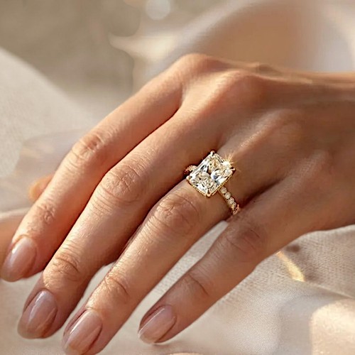 14k gelbgold diamant ehering - 14k,