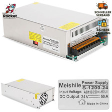 MEISHILE DC Netzteil 24V 50A 1200W Schalternetzteil 230V AC auf DC Trafo 24V