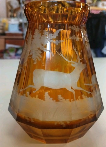 Böhmische gravierte vase - gravierte,