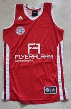 Trikot FC BAYERN BASKETBALL FLAYERALARM, rot, adidas, XS, Emblem beschädigt,