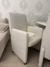 W.SCHILLIG Echtleder-Stühle – Weiß, Designerqualität, sehr bequem