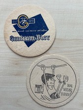 2 alte Bierdeckel Guntrum Bensheim (+1979), 60er-Jahre, 1x Turn mal wieder