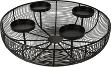 B-Ware!!!Metall-Adventskranz Ø36cm mit Metallschale Weihnachtsdeko Kerzenhalter