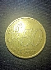 50 Euro Cent Coin – Italy 2002 – Leonardo da Vinci "Vitruvian Man" Design