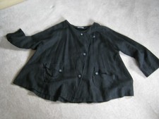 La Bu Germany 44-46-48-50 Leinbluse,Leinenjacke,Blusenjacke Lagenlook schwarz