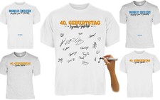 40.Geburtstag Unterschriften T-Shirt - 40 Jahre Sprüche Shirt zum unterschreiben