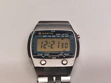 Sanyo 371-113 LCD Herrenuhr Chronograph Vintage Quarz Batterie 34mm