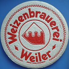 Alter Bierdeckel Weizenbrauerei Weiler um 1940-50 mit Impressum