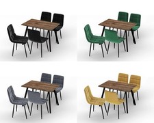 5-tlg. Esstisch & gepolsterte